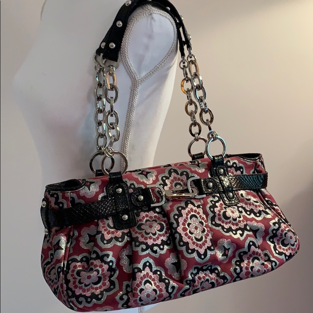 NWOT Rafe NY Pink/Black/Silver Metallic Handbag